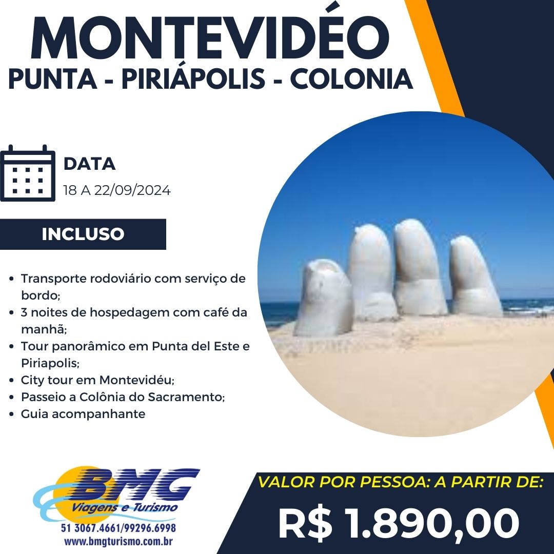 Montevidéu, Punta, Piriápolis e Colônia